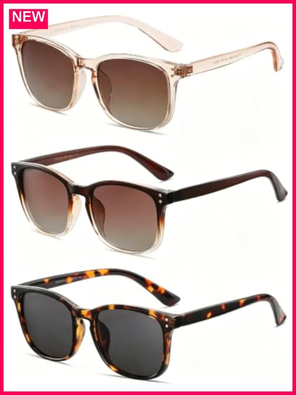 3 Pack Polarized Sunglasses for Women Classic Retro UV400 Protection